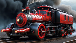 Ols Steamtrain Desinged Devil Himself, Red And Bla.png