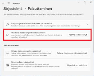 Korjaa ongelmat Windows Updaten avulla 1.png