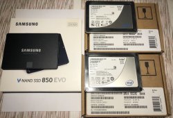 Samsung 850 Evo 250GB sekä 2kpl. Intel SSD X25-M 80GB.JPG