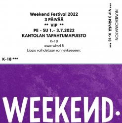 Myyty - 2x Weekend Festival 3pv VIP liput (K-18) | TechBBS